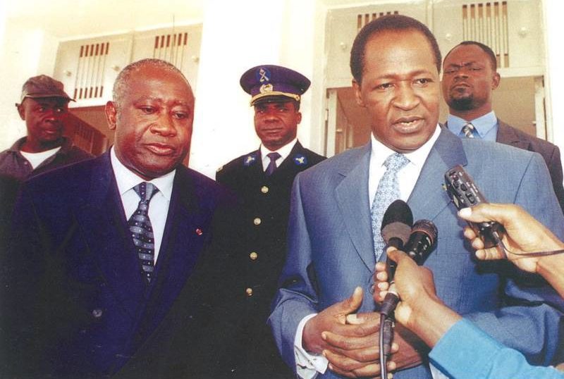 blaise compaore: president ivoirien laurent gbagbo a ouagadougou burkina faso
